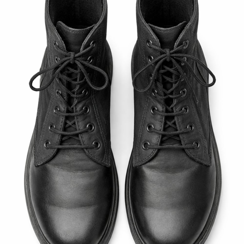Mens Black Lace Up Tactical Work Boots